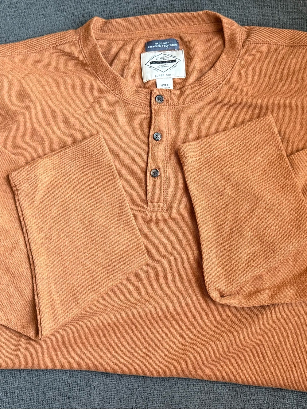 St. John's Bay Men's Rust Orange Henley Pullover
